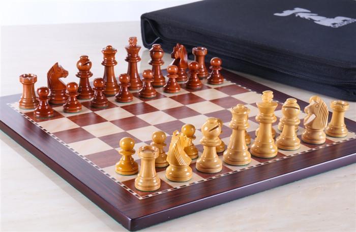 12″ Magnetic Travel Chess Set in Rosewood Color