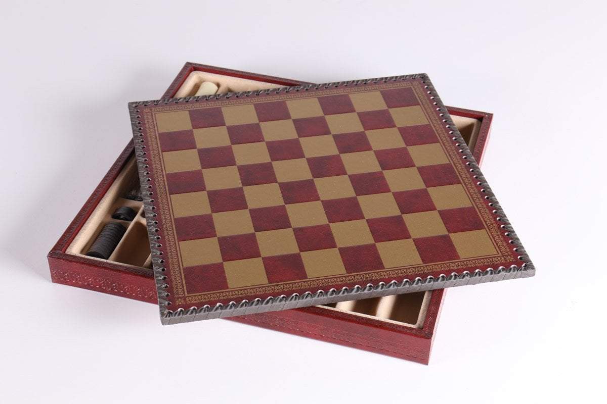 13 3/4″ Leatherette Cabinet Chess Board