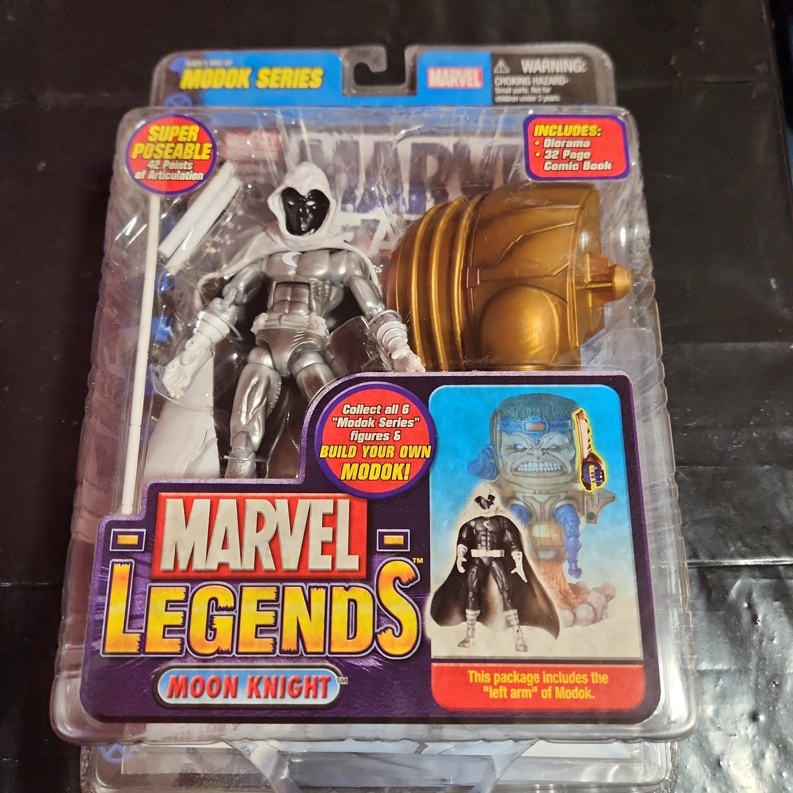 MOON KNIGHT Action Figure Silver Variant ToyBiz Marvel Legends MODOK BAF 2006