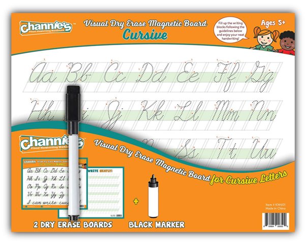 Channie’s Visual Dry Erase & Magnetic Board for Cursive (2 Pack)