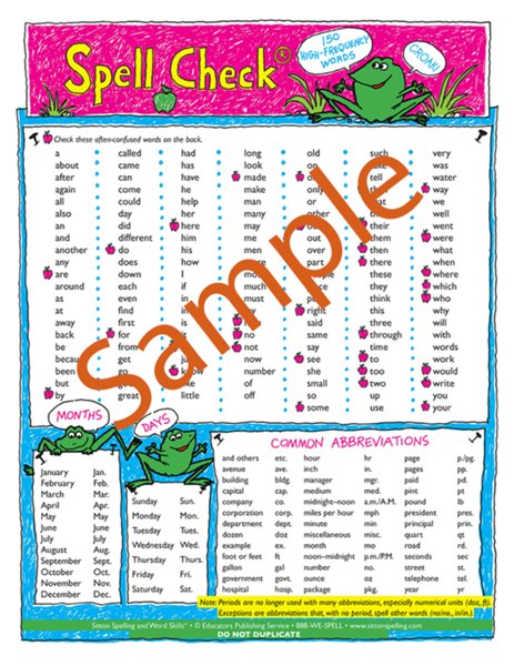 Sitton Spell Check Grades 3-8 10-Pack (Homeschool Edition)