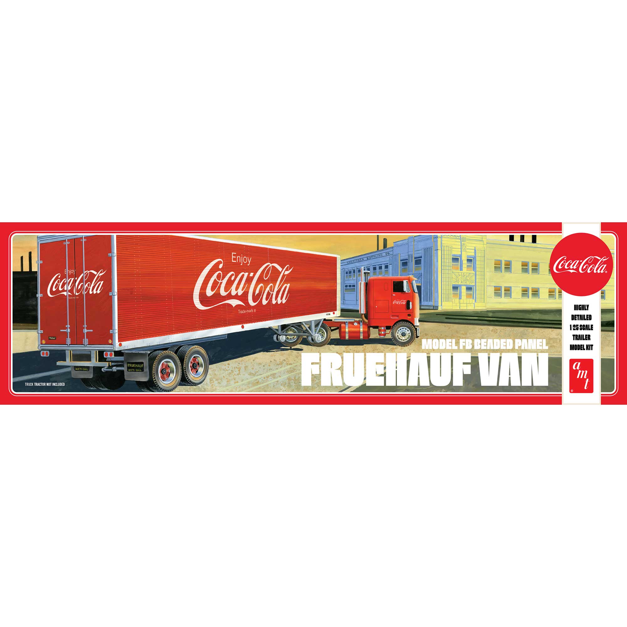 1/25 Fruehauf Beaded Van Semi Trailer Coca-Cola Model Kit