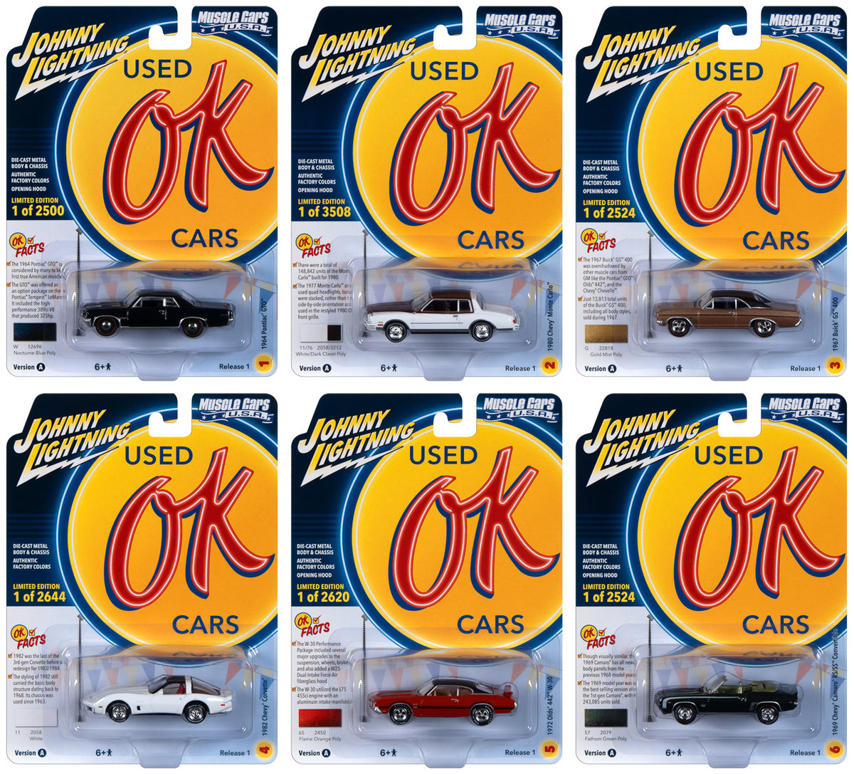 Johnny Lightning Muscle Cars USA 2023 Release 1 Set A (6-Car Sealed Case) 1:64 Diecast