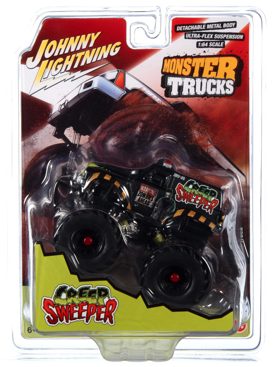 Johnny Lightning Monster Truck Creep Sweeper Zombie Response Unit (Black Tire Edition) 1:64 Scale Diecast