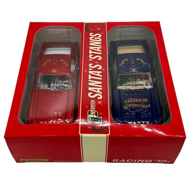 Pioneer Santa’s ‘Stangs (Red/Blue) Racing Twin Pack 1/32 Slot Car