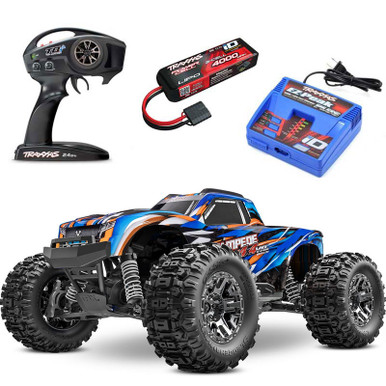 Traxxas Stampede 4X4 VXL Brushless RTR Monster Truck w/TSM & TQi with 3S LiPo Combo