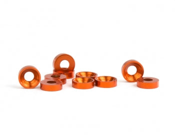 Aluminum M3 Countersunk Washer, Orange