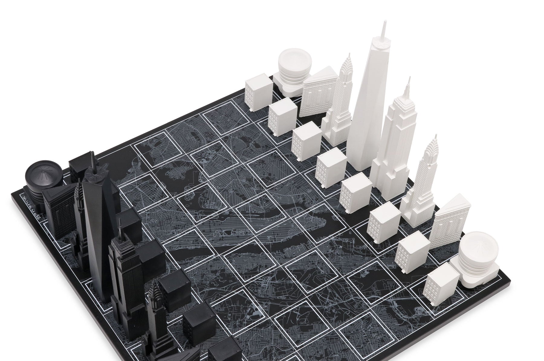 Chess Set NEW YORK Edition with Wood Map Board