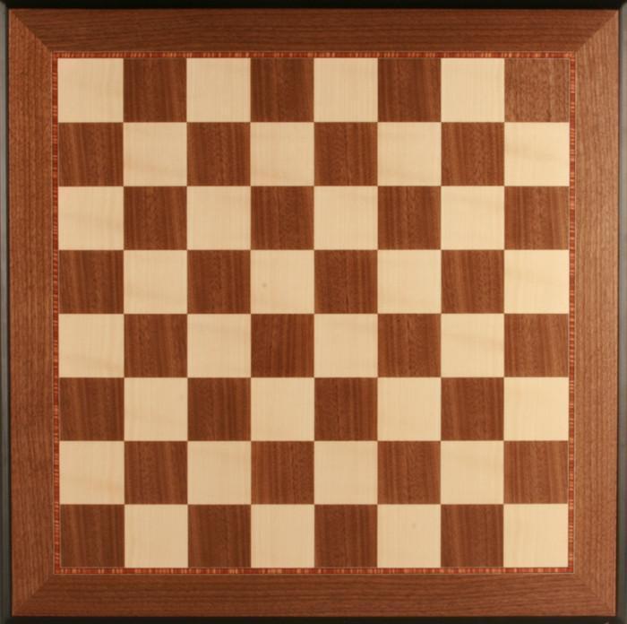 21.5″ Deluxe Walnut and Maple Chess Board with Moulded Edge