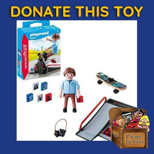 DONATE THIS TOY – Pirate Toy Fund –  Playmobil 9094 Special Plus Skateboarder with Ramp