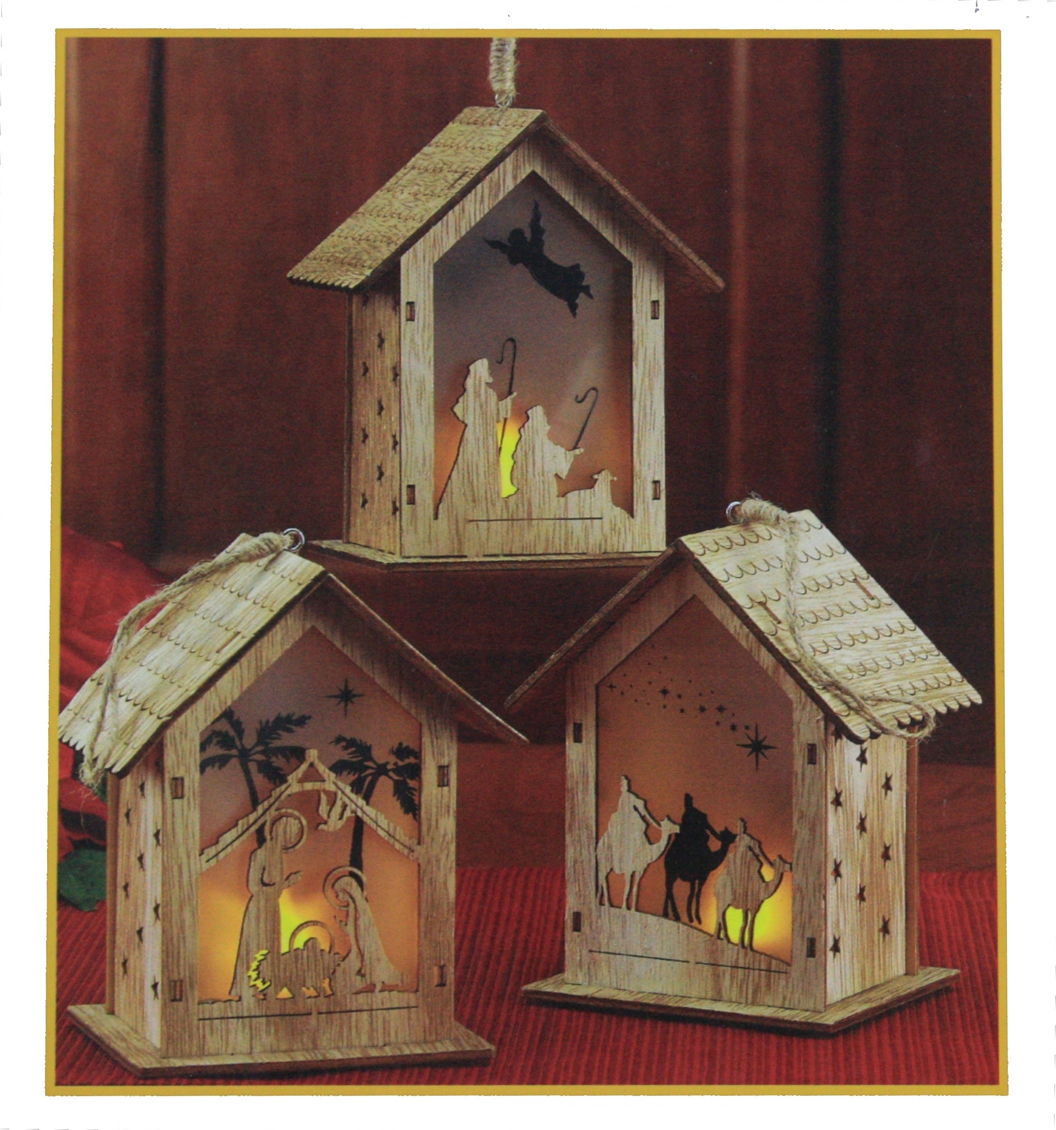 Flicker Lighting Nativity House Ornam…