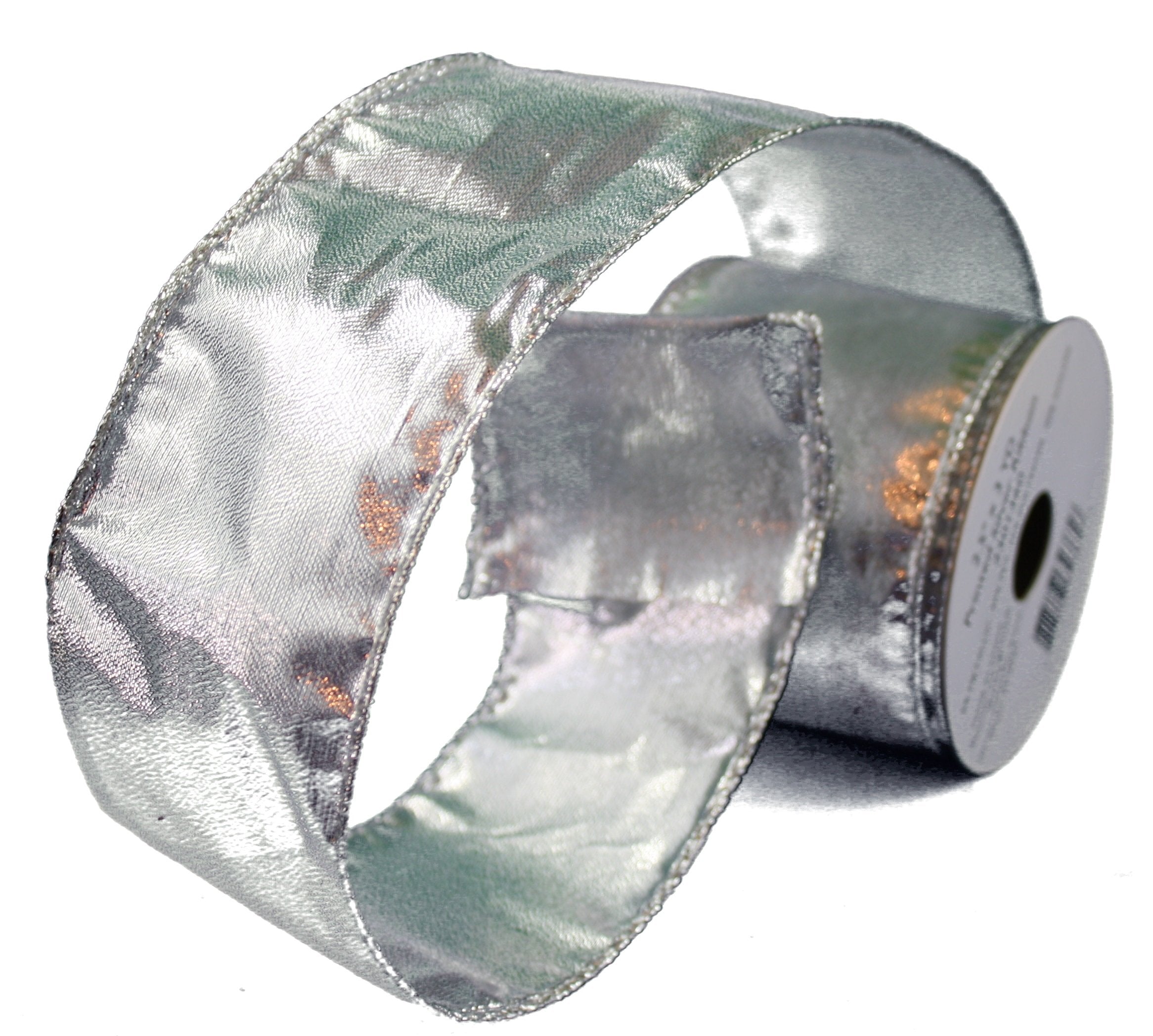 2.5 X 3 Yd Printed Silver Ribbon – Solid