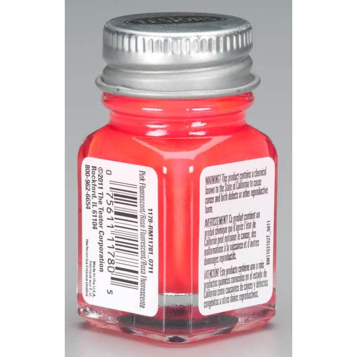 Testors 1/4 oz Pink Fluorescent Enamel Model Paint