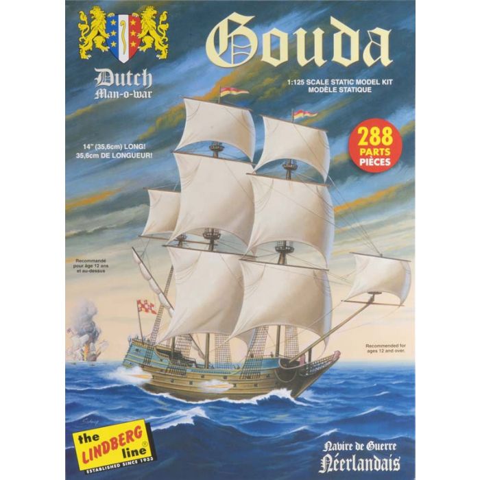 Lindberg 1:125 Gouda Dutch Man of War Plastic Model Kit