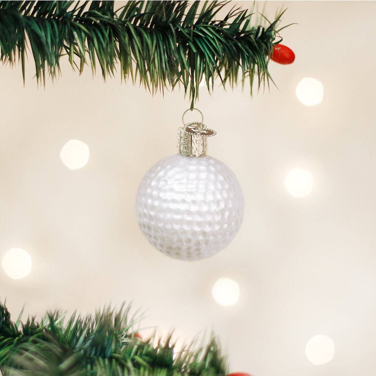 Golf Ball Glass Ornament