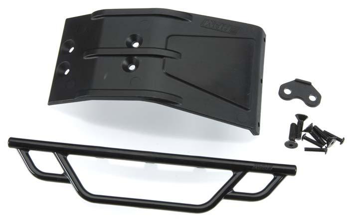 RPM 73042 Front Bumper & Skid Plate Black Losi TEN-SCTE/TEN-SCTE 2.0