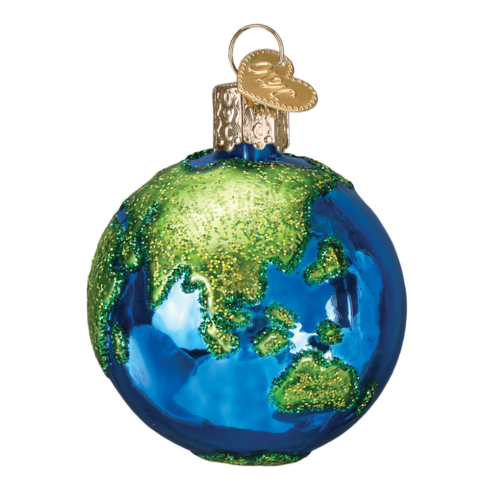 Planet Earth Glass Ornament