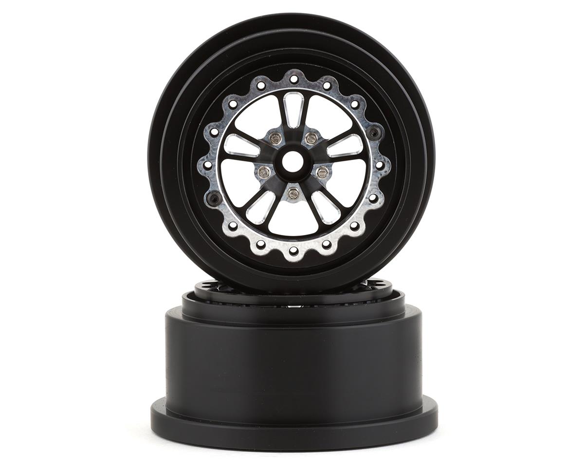 SSD RC V Spoke Lightweight Aluminum Drag Racing Beadlock Wheels (Black) (2) (2.2/3.0″)