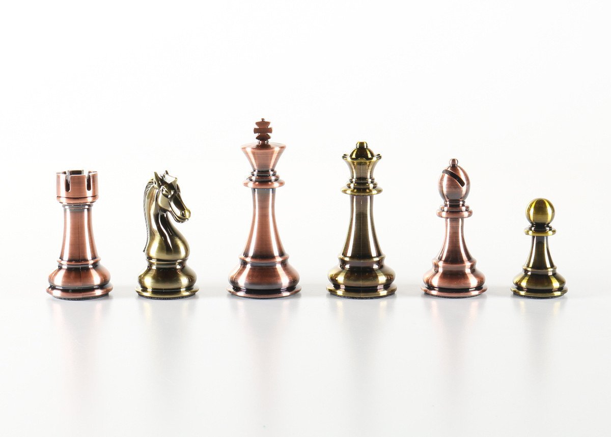 Tall Metallic Style Plastic Chess Pieces