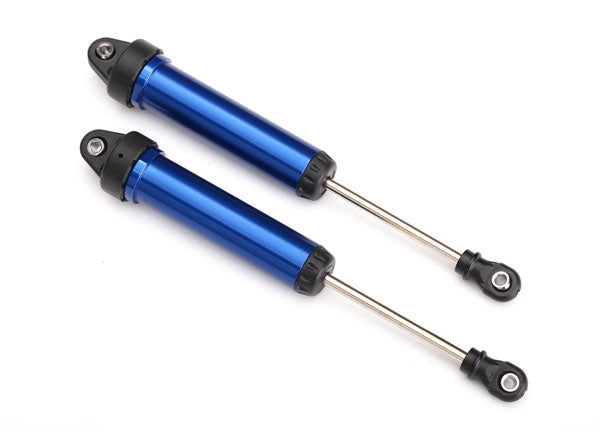 Front Aluminum GTR Shocks, 134mm, Non-Threaded, Blue