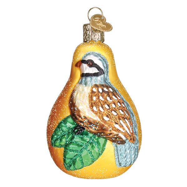 Partridge in a Pear Glass Ornament